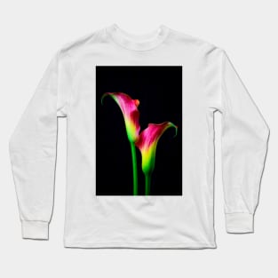 Two Lovely Red Green Calla Lillies Long Sleeve T-Shirt